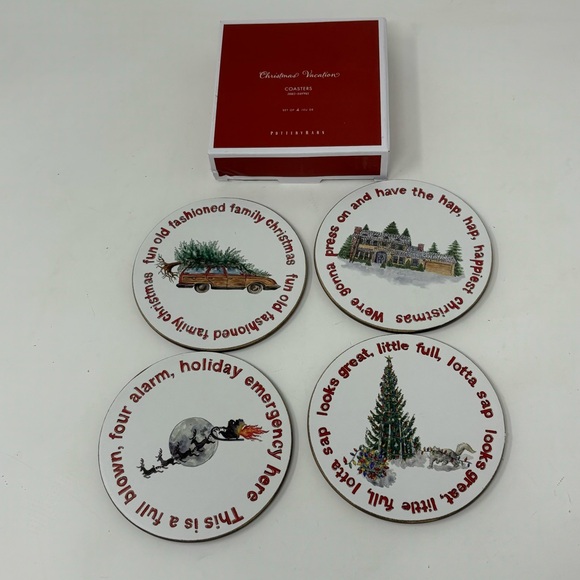Pottery Barn National Lampoon’s Christmas Vacation Cork Coasters NEW IN BOX - Picture 4 of 11